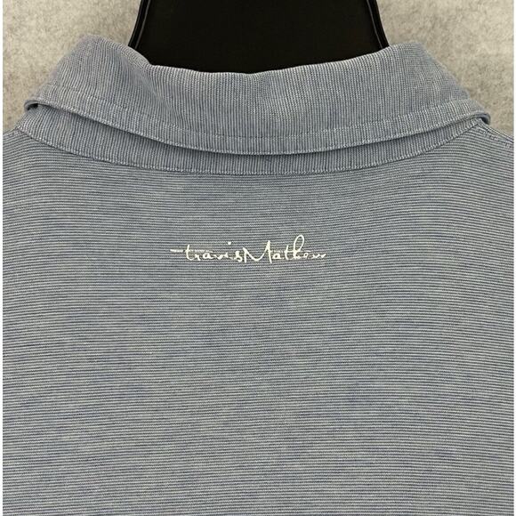 Travis Mathew Polo Shirt Mens Large Blue Golf Performance Pullover Short Sleeve - Picture 7 of 9